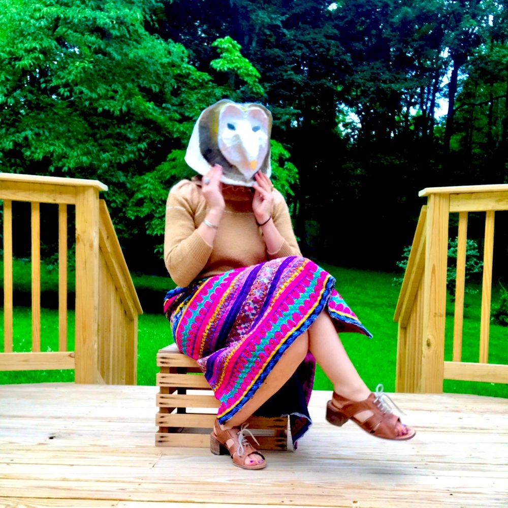 Brilliant quilted paisley ankle length skirt